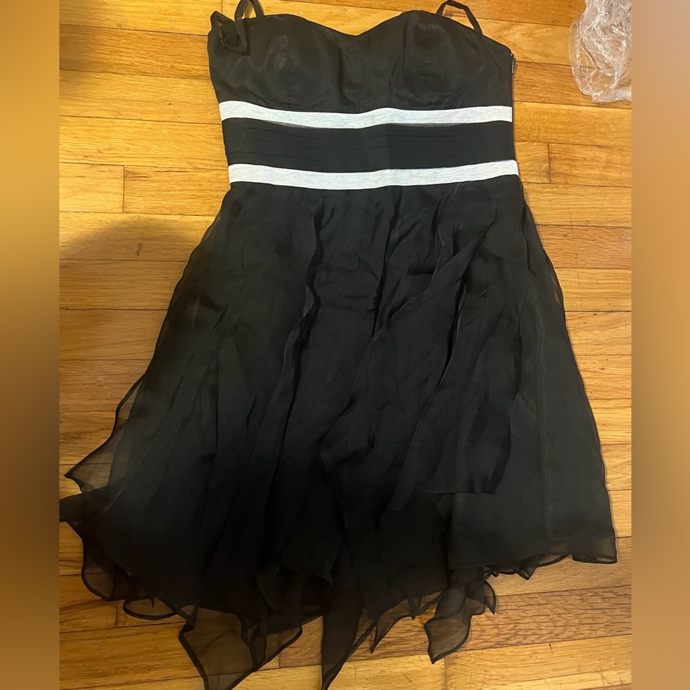 black strapless dress